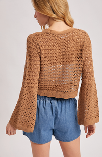Button Down Open Knit Cardigan