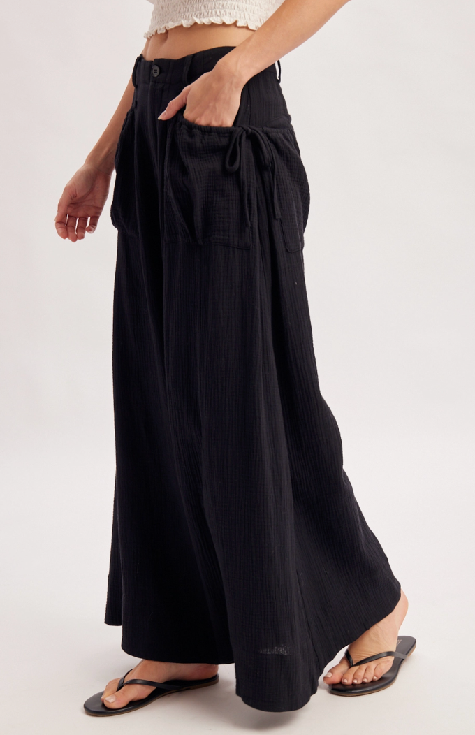 Drawstring Wide Leg Pant