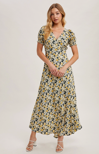 Floral Print Wrap Maxi Dress