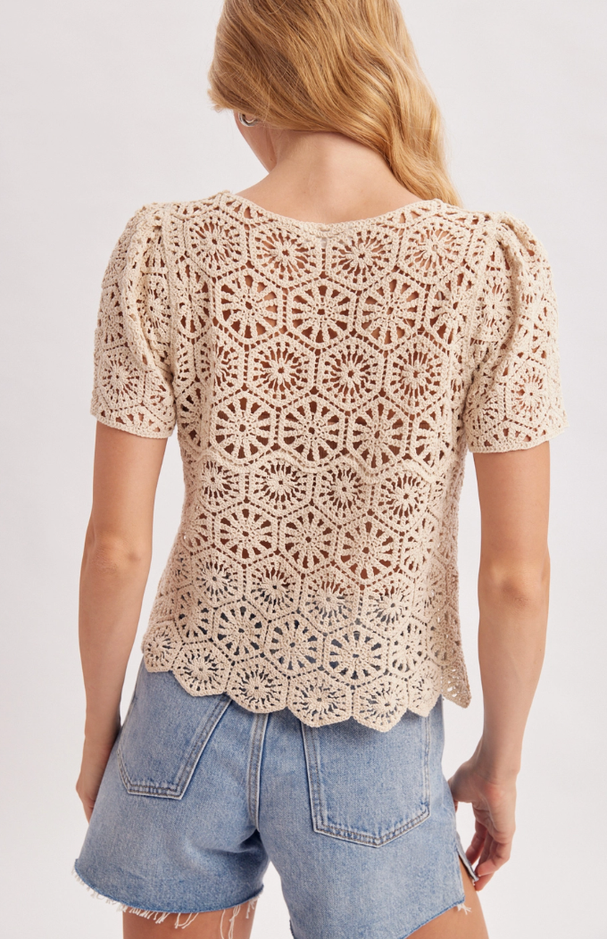 Scalloped Hem Crochet Top