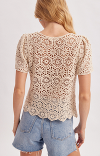 Scalloped Hem Crochet Top