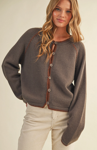 Contrast Blanket Stitch Cardigan