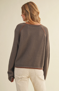 Contrast Blanket Stitch Cardigan