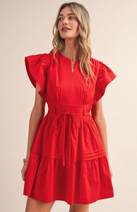 Pin Tuck Mini Dress