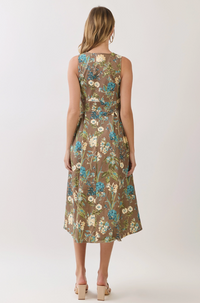 Floral Print Button Down Midi Dress