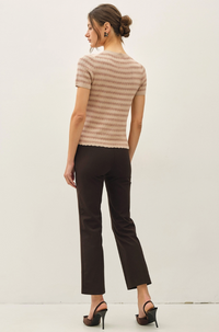 Scallop Edge Short Sleeve Sweater