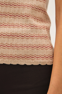 Scallop Edge Short Sleeve Sweater