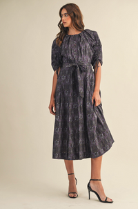 Floral Belted Midi Dress