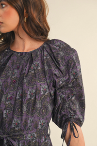Floral Belted Midi Dress