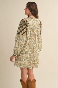 Contrast Sleeve Mini Dress