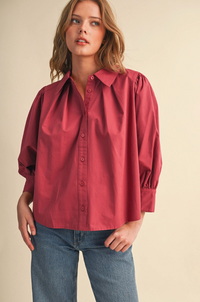 Puff Sleeve Button Down