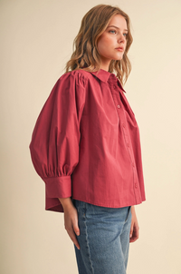 Puff Sleeve Button Down