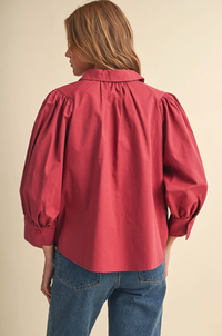 Puff Sleeve Button Down