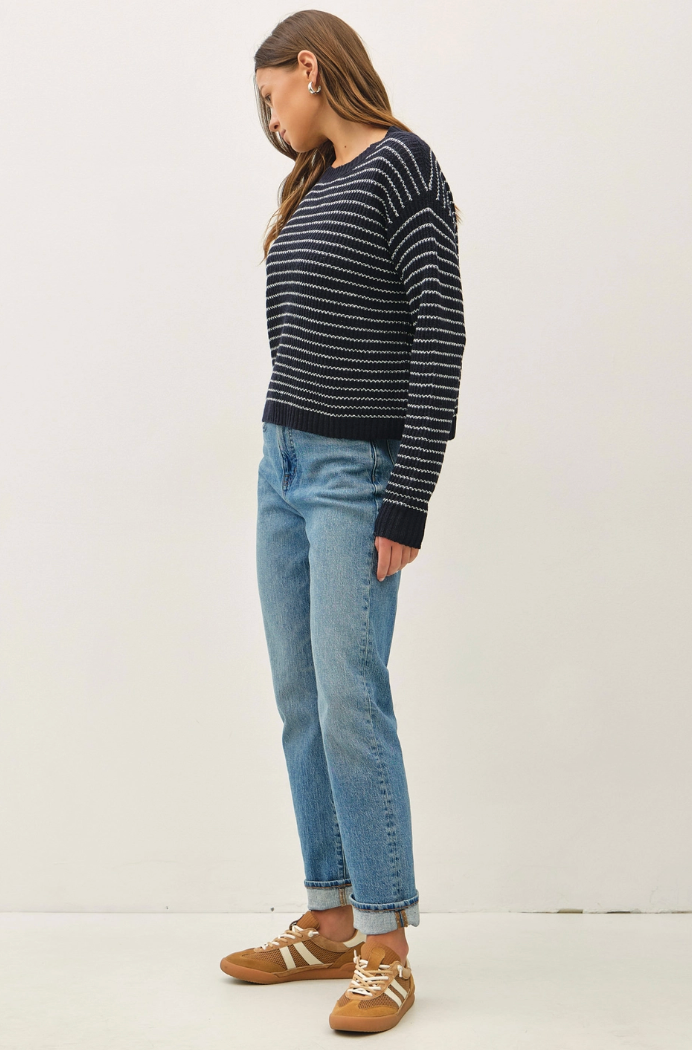 Striped Waffle Knit Sweater