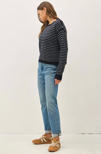 Striped Waffle Knit Sweater