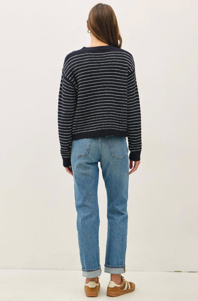 Striped Waffle Knit Sweater