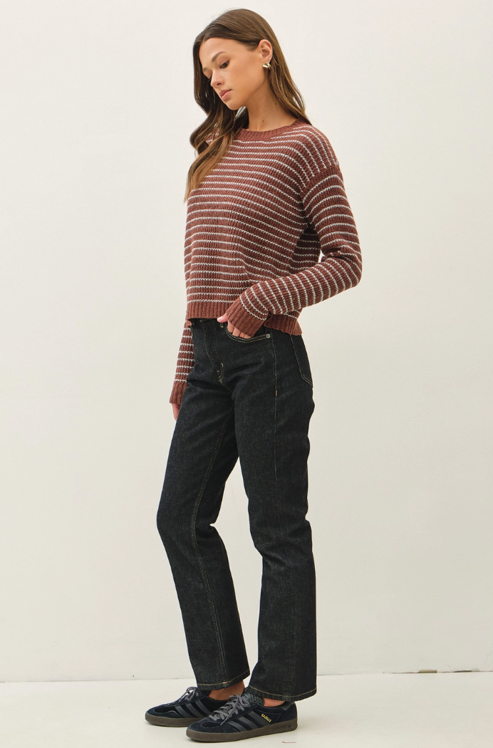 Striped Waffle Knit Sweater