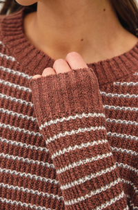 Striped Waffle Knit Sweater
