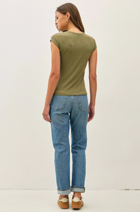 Ribbed Cap Sleeve Tee