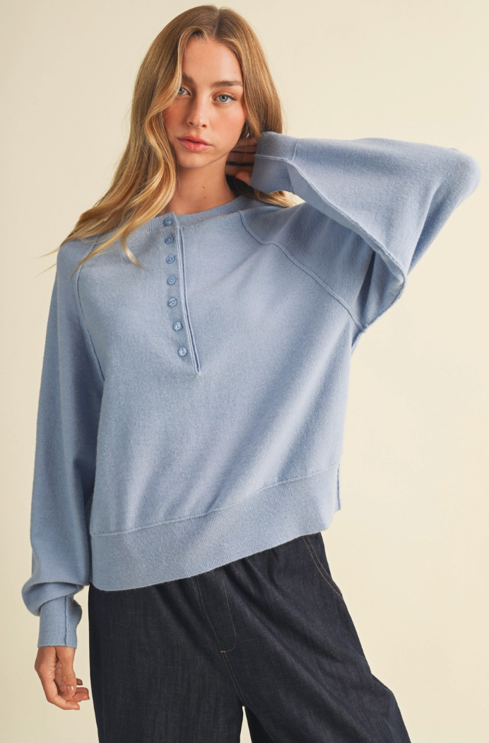 Brushed Knit Raglan Pullover