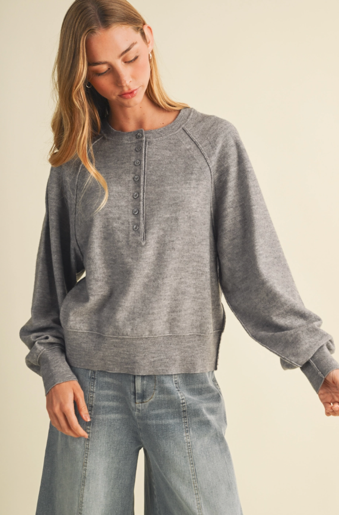 Brushed Knit Raglan Pullover