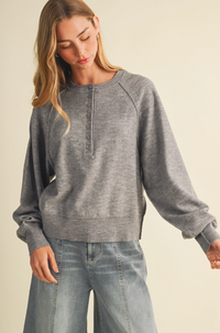 Brushed Knit Raglan Pullover