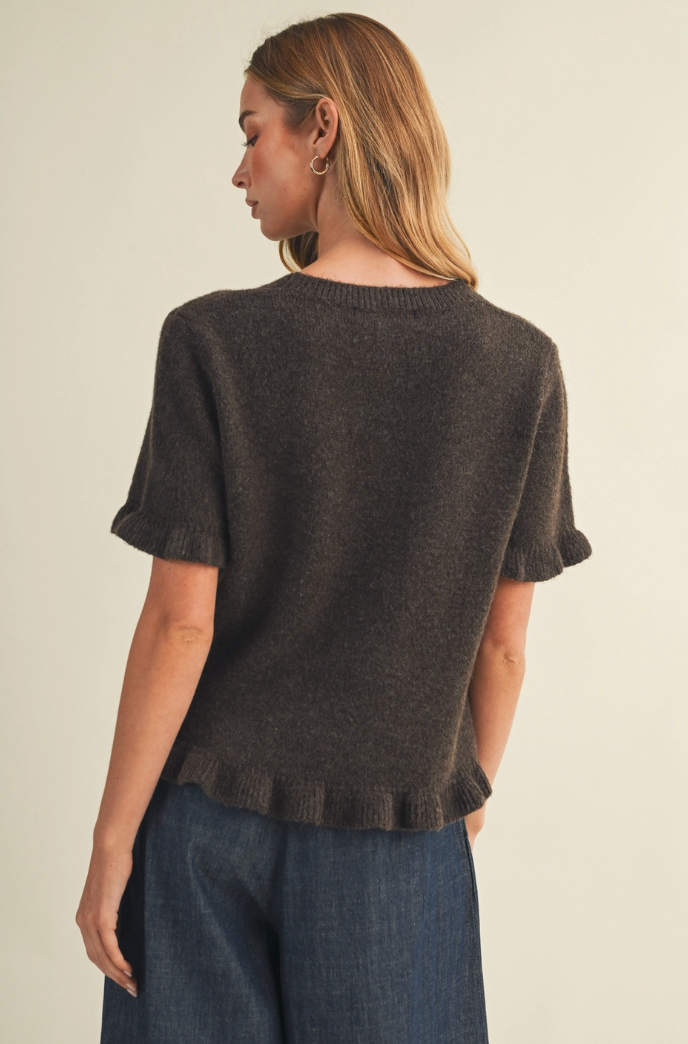 Ruffle Trim Pullover