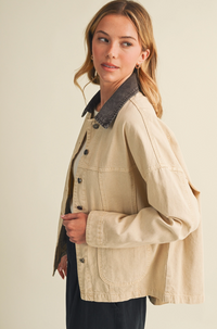 Contrast Collar Jacket