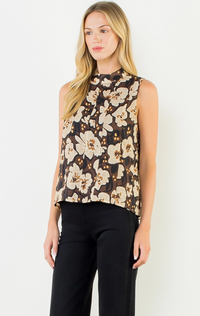Sleeveless Flower Print Top
