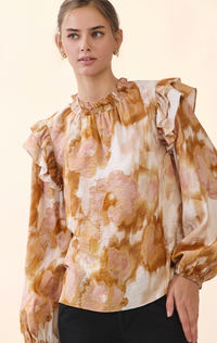 Abstract Floral Printed Blouse