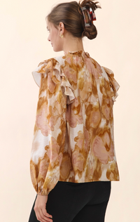Abstract Floral Printed Blouse