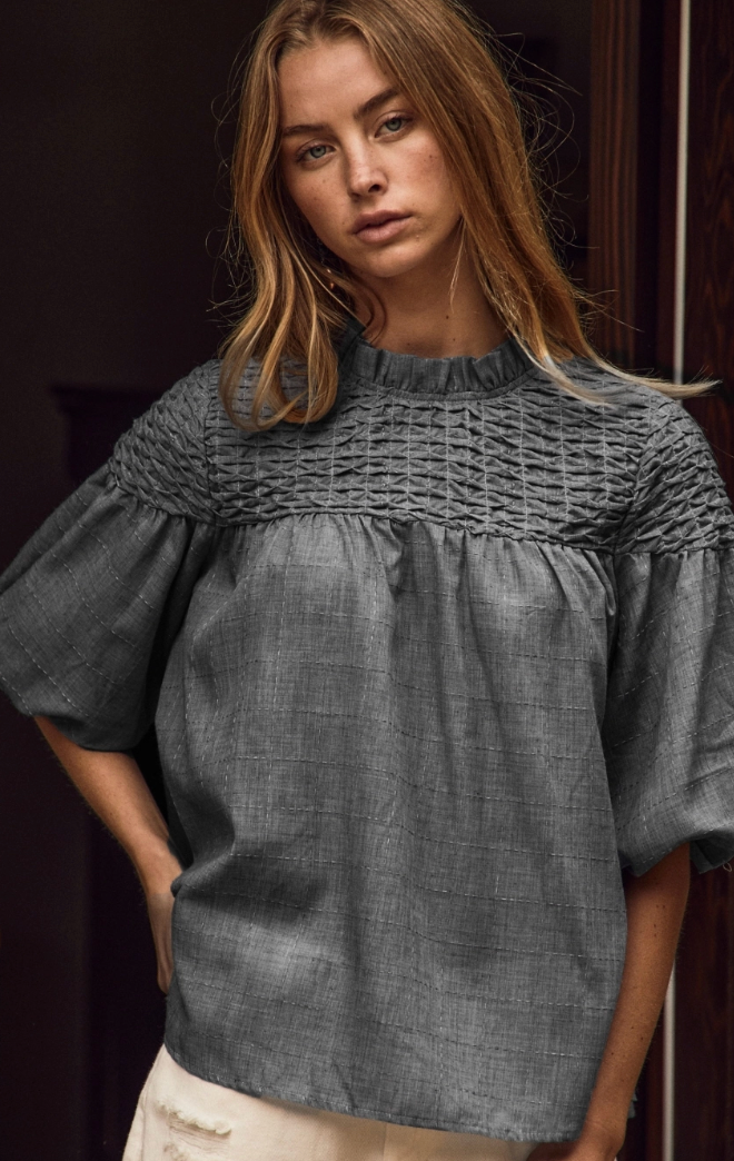 Bubble Sleeve Blouse