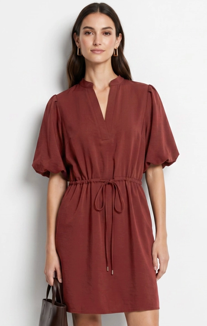 Cinched Waist Mini Dress