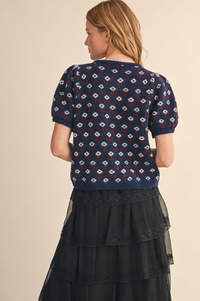 Floral Short Sleeve Cardigan