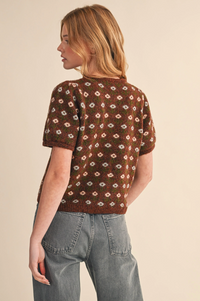Floral Short Sleeve Cardigan