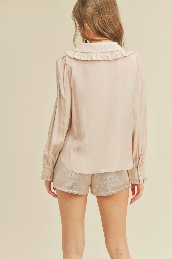 Ruffle Collar Button Down