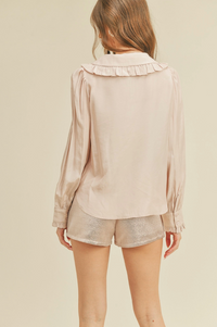 Ruffle Collar Button Down