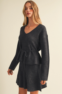 Drawstring Peplum Pullover