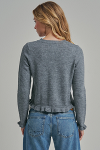 Button Down Ruffled Cardigan