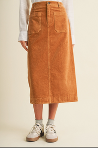 Corduroy Patch Pocket Skirt