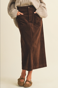 Corduroy Patch Pocket Skirt