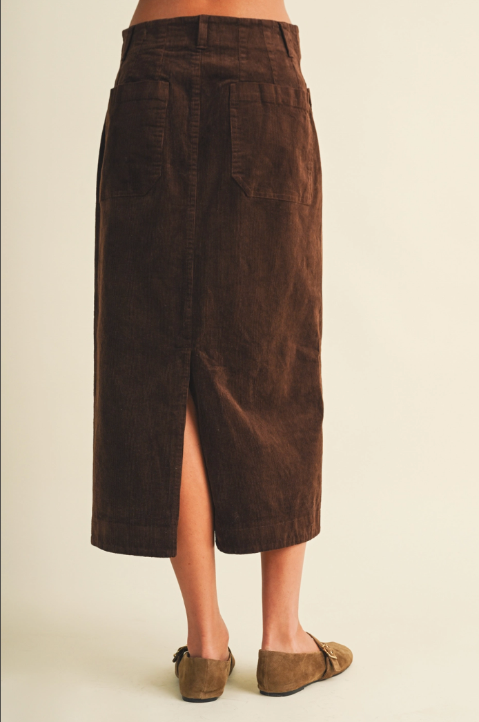 Corduroy Patch Pocket Skirt