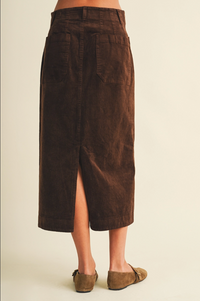 Corduroy Patch Pocket Skirt