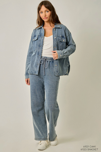 Washed Knit Denim Pant