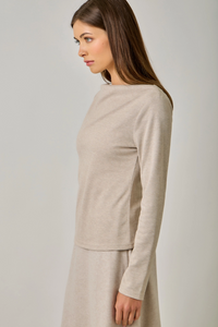 Wool Blend Boat Neck Top