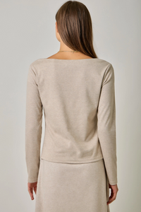 Wool Blend Boat Neck Top