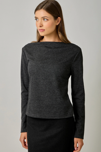 Wool Blend Boat Neck Top