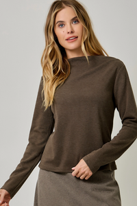 Wool Blend Boat Neck Top