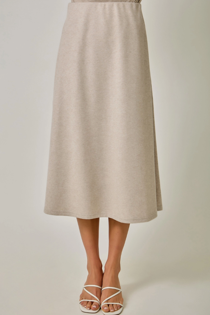 Wool Blend Midi Skirt