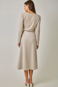 Wool Blend Midi Skirt